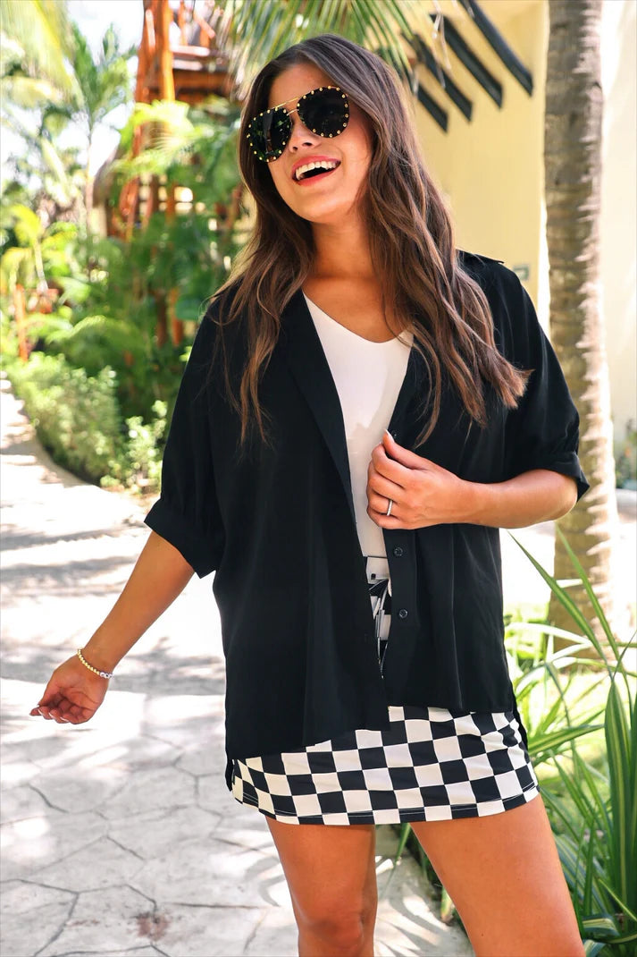 Black and White Checkered Skort