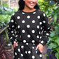 Luna Luxe Pullover Set- After Dark Polka Dot