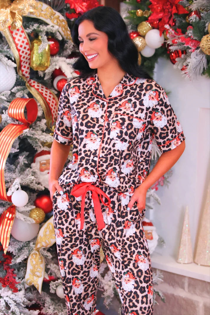 Santa Safari Chic Ruffle Pajama Set