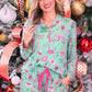 Decked In Ornaments Ruffle Pajama Set