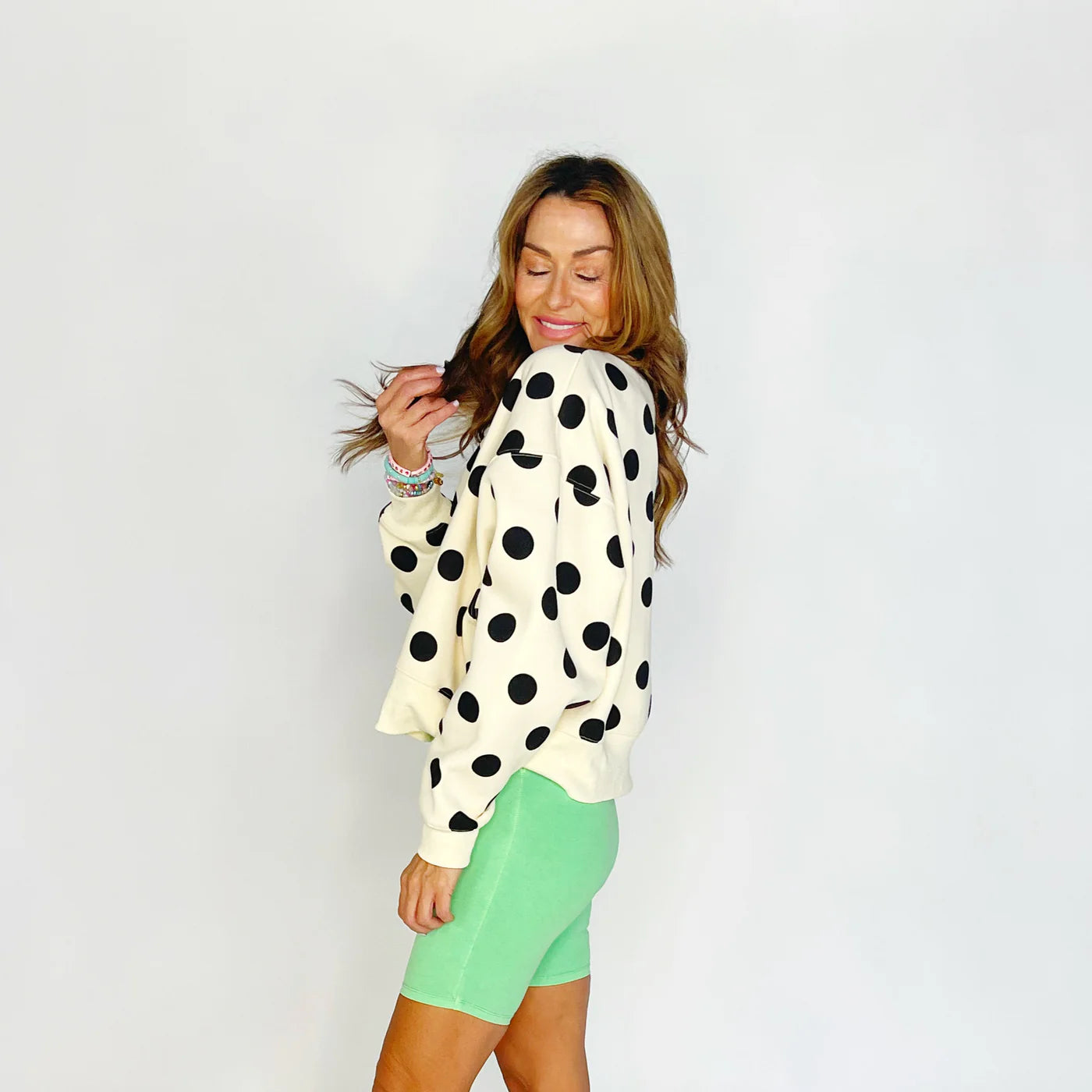 Polka Dot Crop Sweatshirt