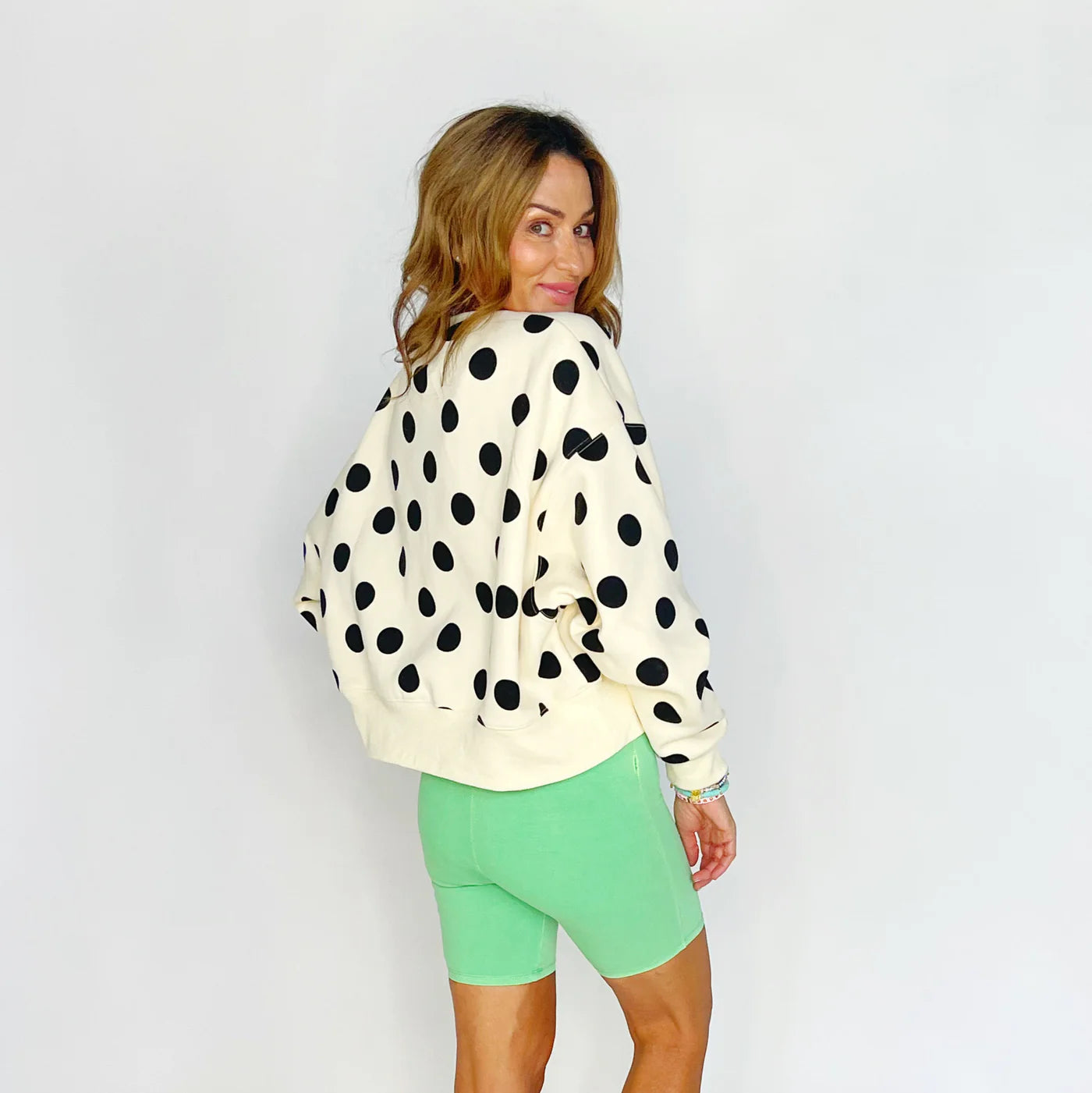 Polka Dot Crop Sweatshirt