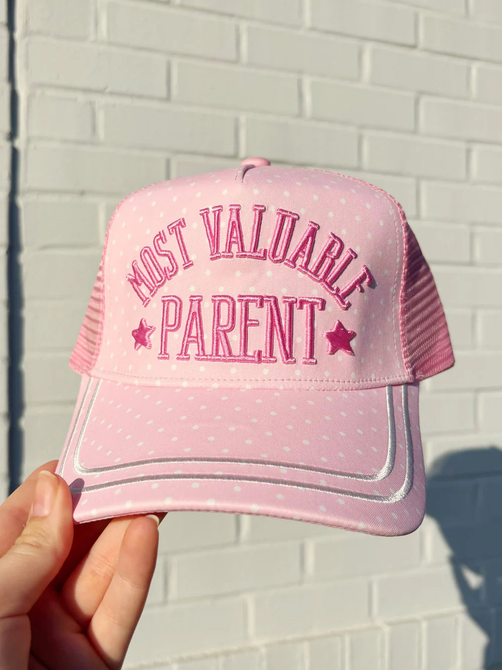 Pink Polka Dot Most Valuable Parent Hat