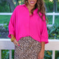 Sloane Button Up Top- Pink