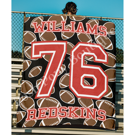 Personalized Name and Number Sports Blankets