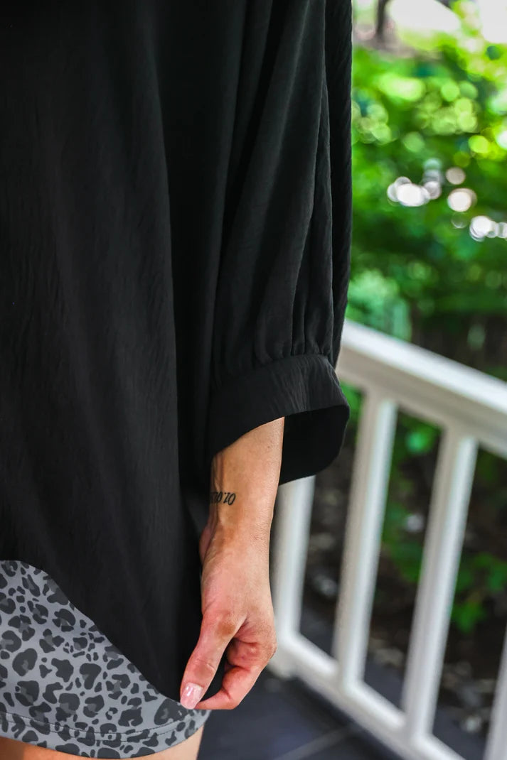 Sloane Button Up Top- Black