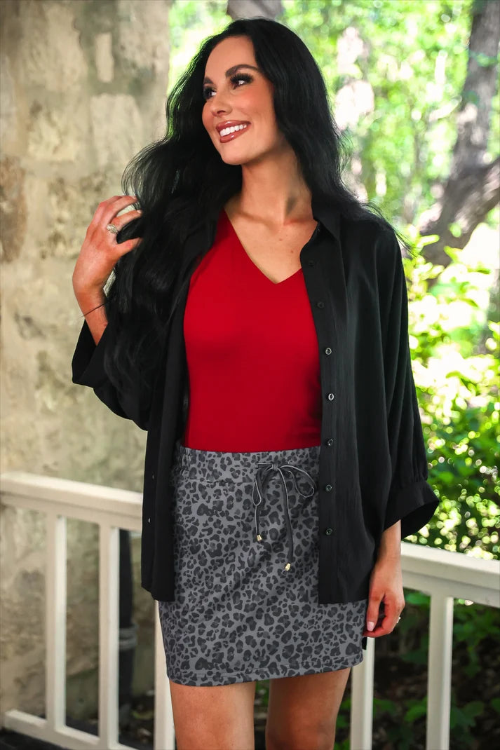 Sloane Button Up Top- Black