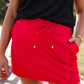 Solid Red Skort