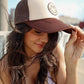 Brown Checkered Embroidered Foam Trucker Hat