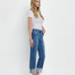 High Rise Cuffed Straight Jeans