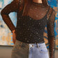 Rhinestone Sheer Mesh Top