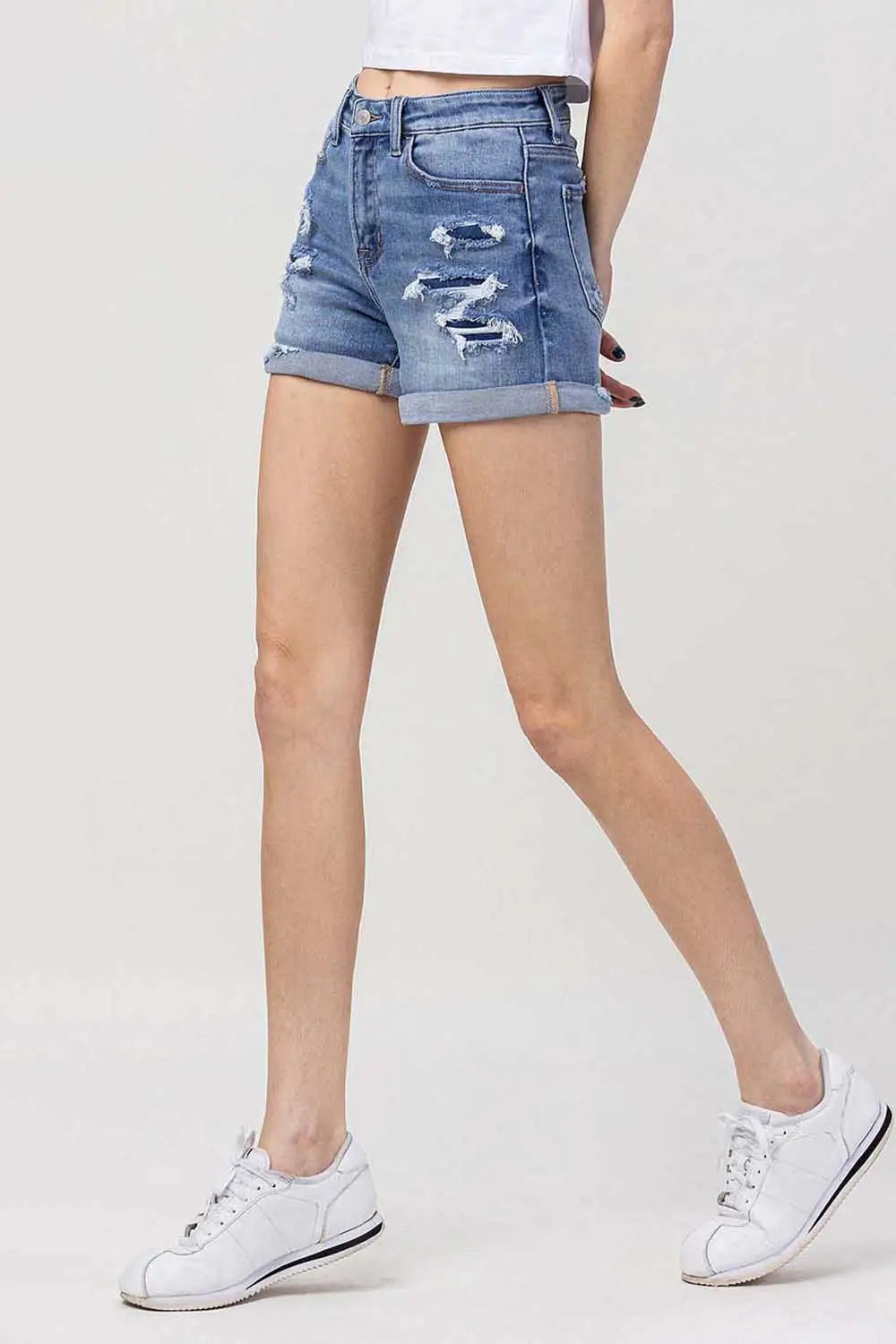 Patched Double Cuffed Shorts