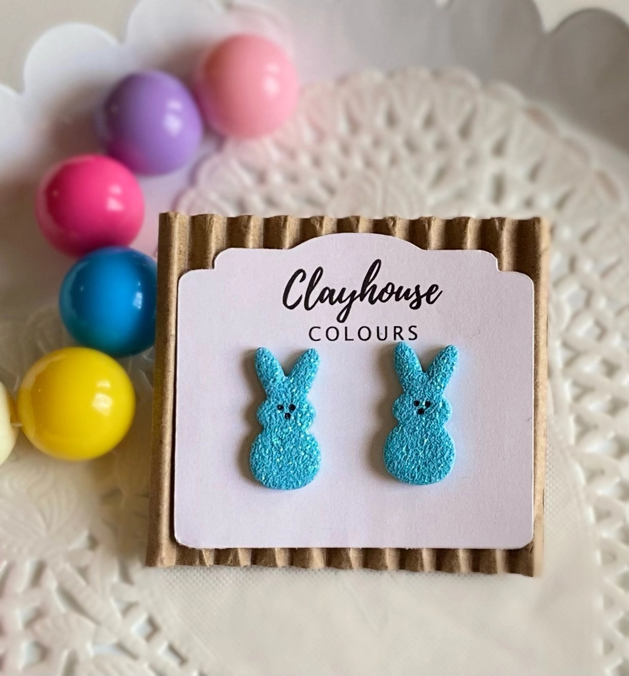 Easter Bunny Clay Studs