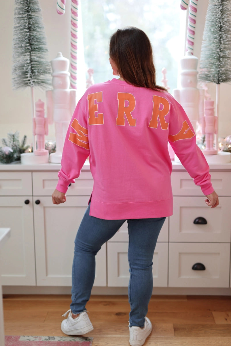 Pink Disco Merry Sweatshirt