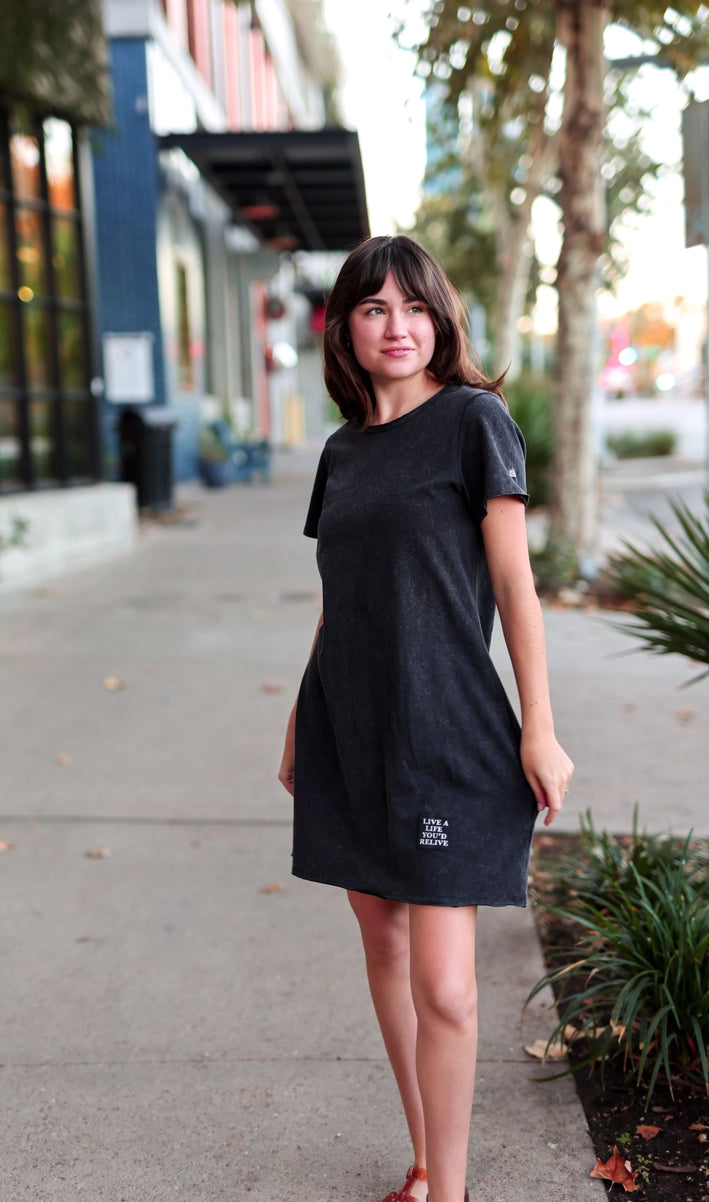 Mineral Wash Dress - Live the Life You'd Relive (Midnight)