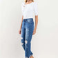 High Rise Distressed Cuffed Boyfriend Jeans