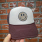 Brown Checkered Embroidered Foam Trucker Hat