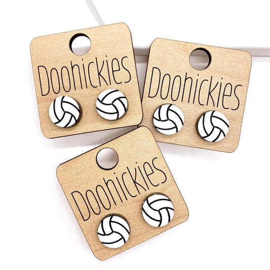 Acrylic Volleyball Studs - Sports Earrings