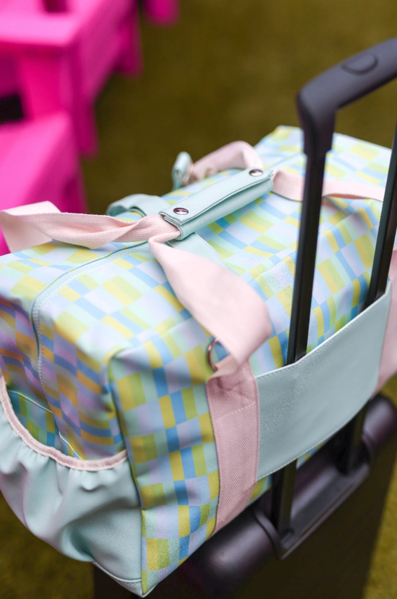 Duffle Bag - Watercolor (Blue/Lime)