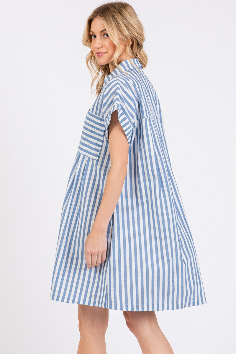 Button Down Striped Dress