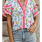 Fun & Flirty Ruffled Trim V Neck Top