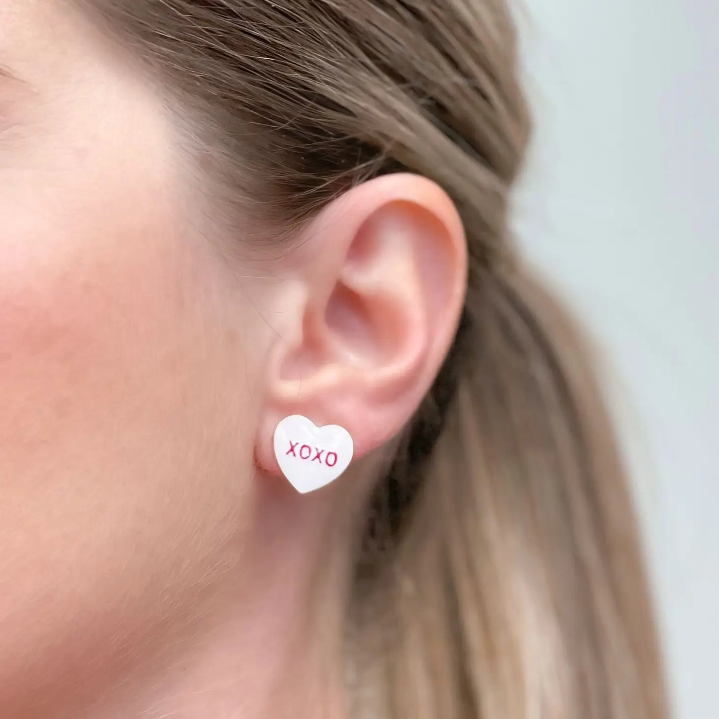 XOXO Heart Enamel Earrings