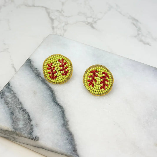 Beaded Softball Studs