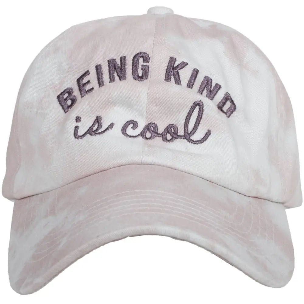 Being Kind is Cool Pink Tie Dye Baseball Hat