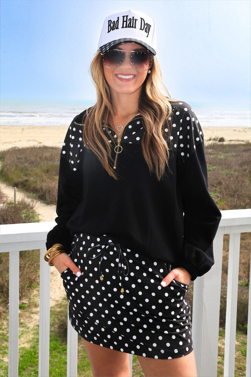 After Dark Polka Dot Skort