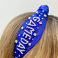 Blue & White Game Day Beaded Headband