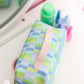 Hold All Make Up Bag - Watercolor (Blue/Lime)