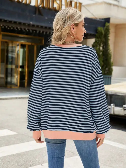 Navy Stripes Top