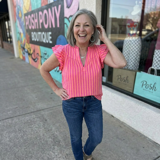 Pink Lemonade Ruffle Top