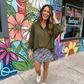 Sloane Button Up Top- Olive