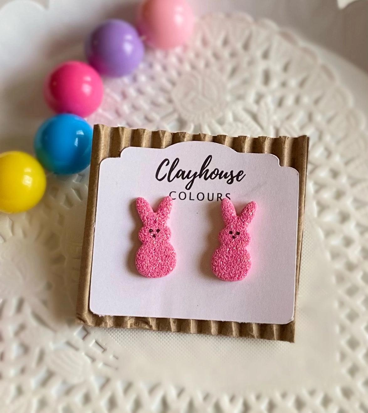 Easter Bunny Clay Studs