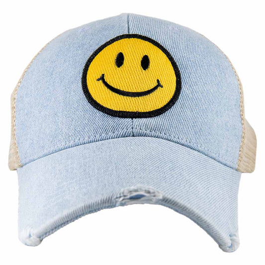 Denim Happy Baseball Hat
