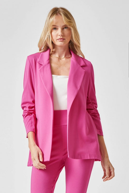 Magic 3/4 Sleeve Blazer- Hot Pink