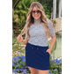 Solid Navy Skort