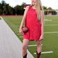 Tailgate Romper - Mineral Wash Red