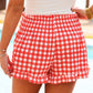 Sunny Strolls Shorts- Red Gingham