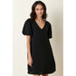 Puff Sleeve Mini Dress- Black