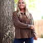 Ready or Not Waffle Quarter Zip- Espresso