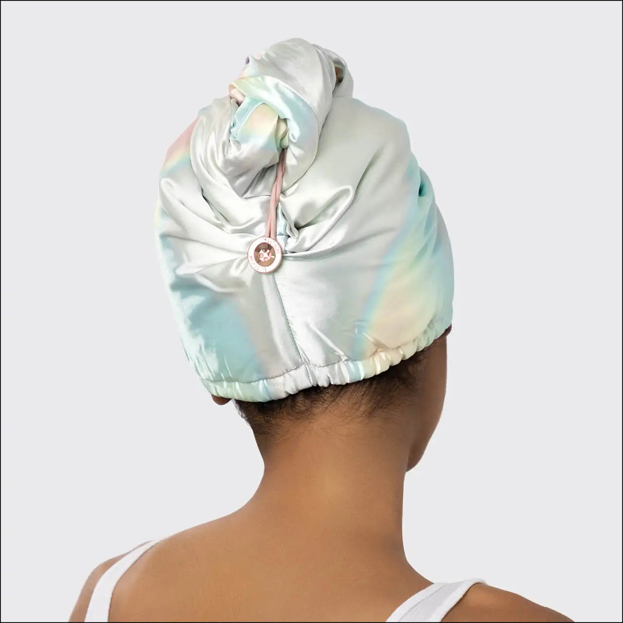 Satin Wrapped Hair Towel - Aura