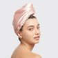 Satin Wrapped Hair Towel - Blush