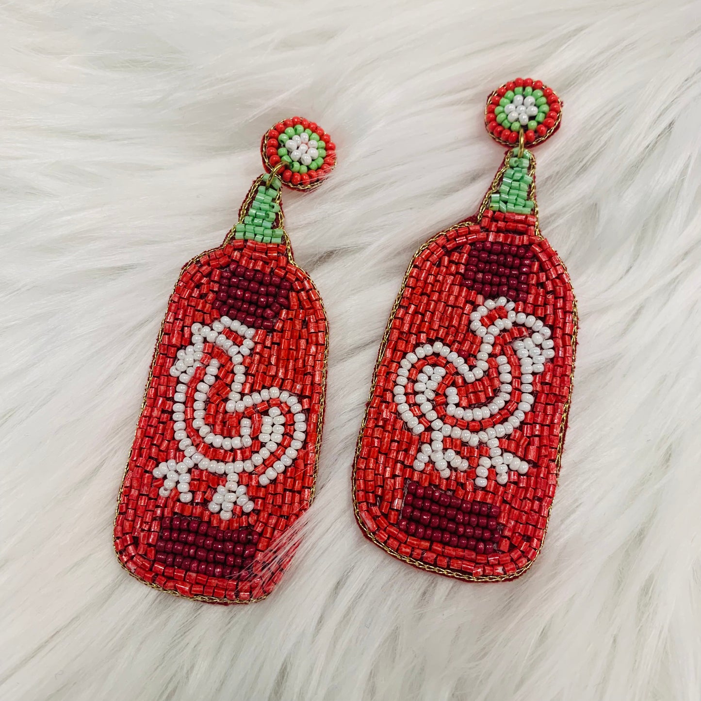 Sriracha Seed Bead Earrings