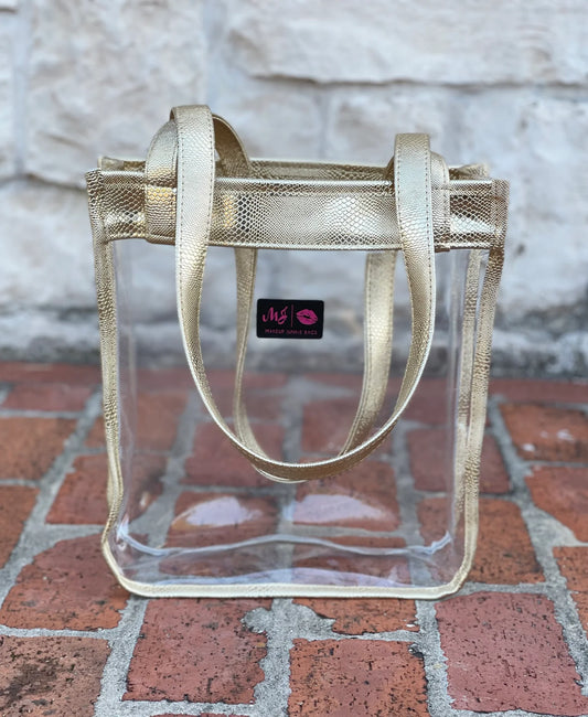 In The Clear Stadium Tote- Gold Serpent