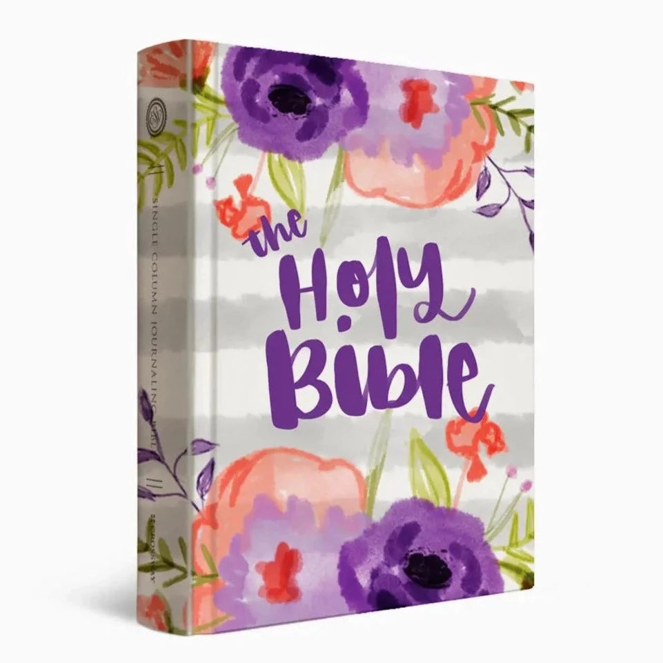 Floral + Grey Stripe Journaling Bible