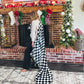 Plush Checkered Fleece Blanket - Black